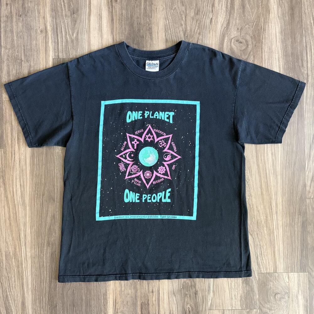 Vintage Coexist Mediation Peace Harmony Religion T-Shirt Men's Size L Spiritual